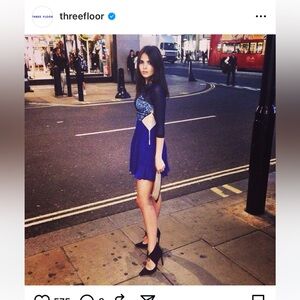 NWT ThreeFloor Blue and Black Lace DESIRE Dress